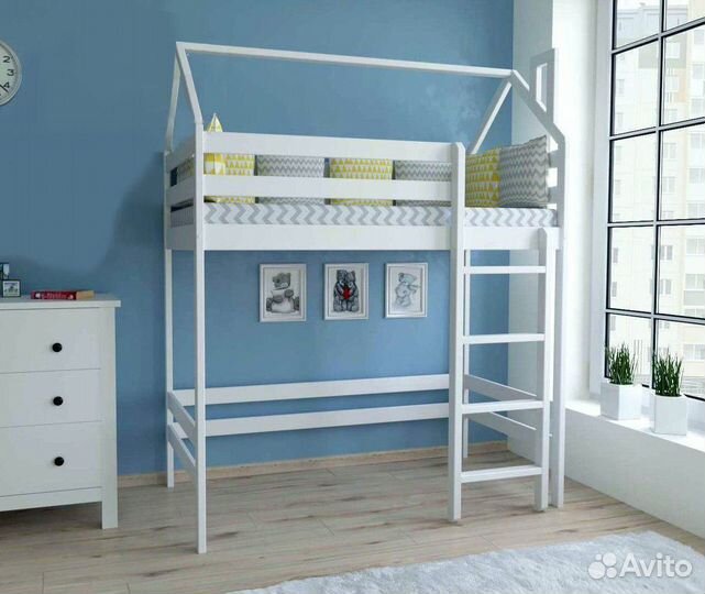 Кровать чердак домик