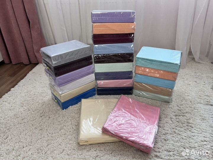 Простыня на резинке по кругу, хлопок