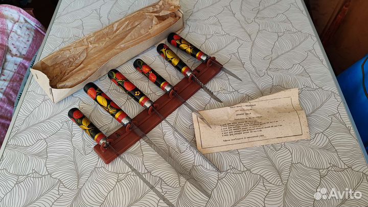 Набор кухонных ножей СССР Хохлома