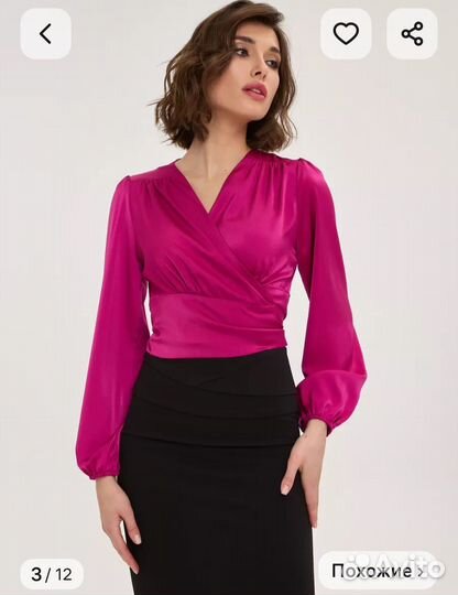Блузка фуксия атлас
