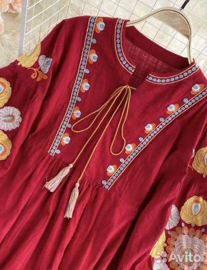 Новое платье- туника с вышивкой 2 цвета, замеры