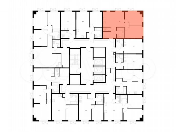 2-к. квартира, 54 м², 3/24 эт.