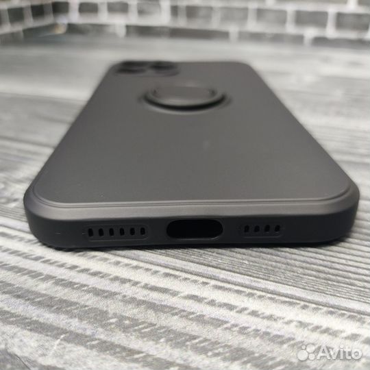 Чехол силикон ring case для iPhone 12pro max black