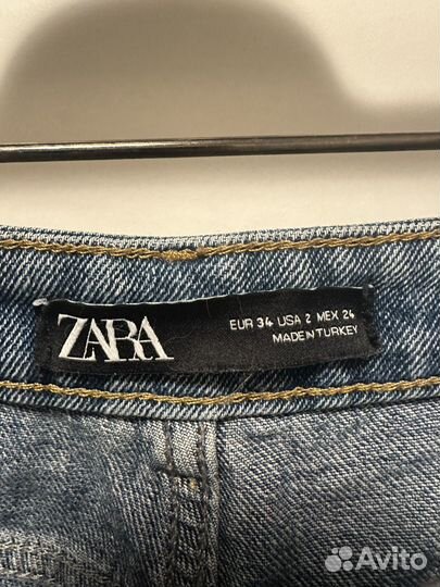 Джинсы zara широкие 34