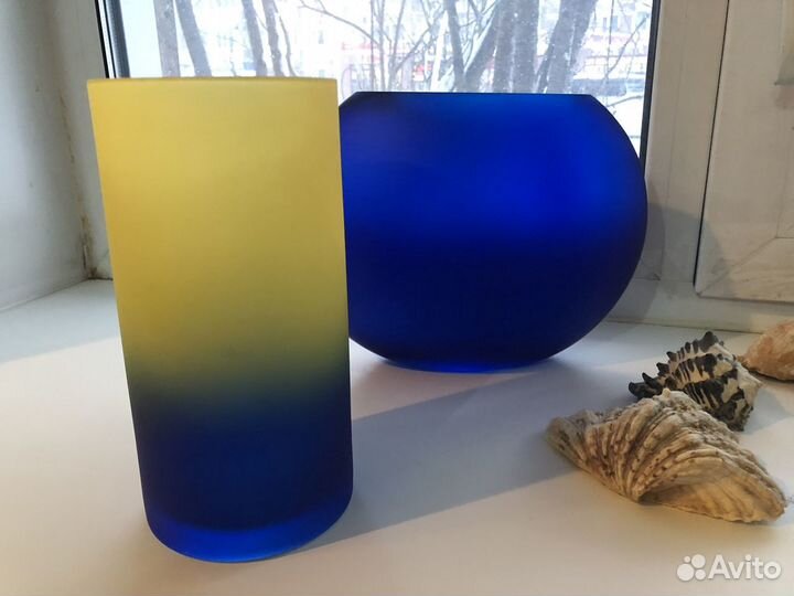 Вазы комплект, матовое стекло