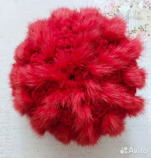 Шапка шарф вязаные с норкой