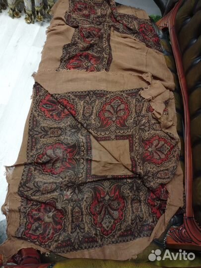 Платок большой шаль 150см шерсть/хлопок ручная