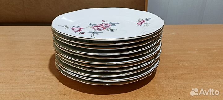 Тарелки - 11 штук. Фарфор. Позолота. Германия