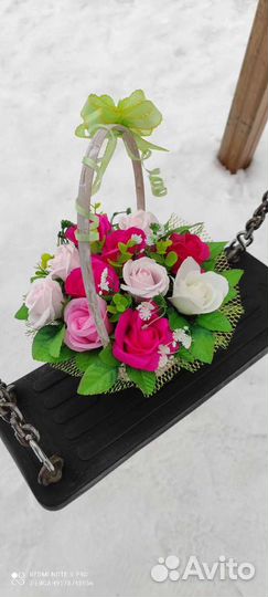 Букеты в корзине