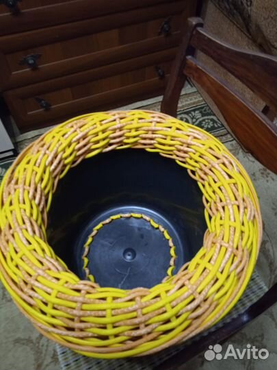 Кашпо горшок для цветов из ротанга 12л