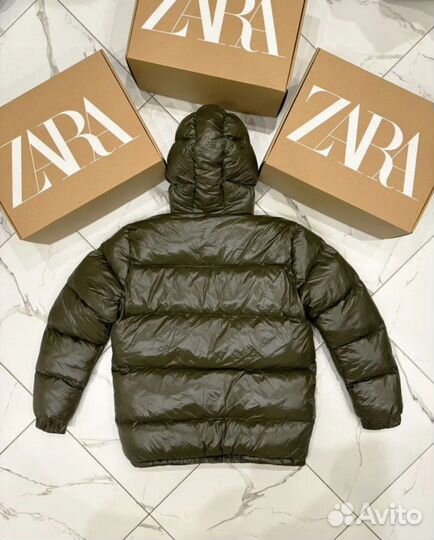 Пуховик Zara Moncler зелёный