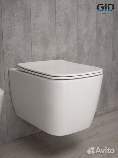 Безободковый подвесной унитаз микролифт Gid Tr2140