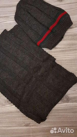Новый комплект шапка и шарф Gucci