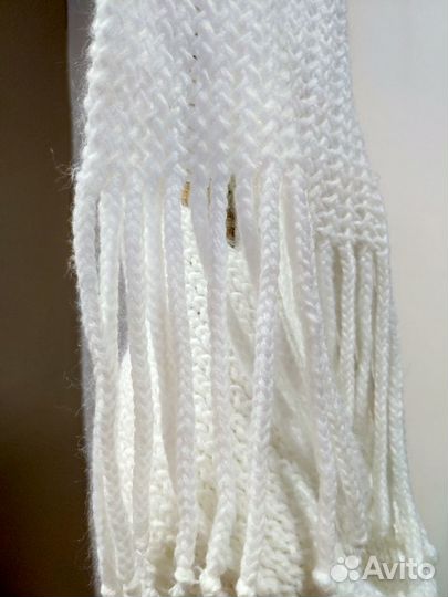 Шарф белый очень нежный мягкий длинный