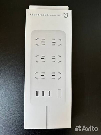 Удлинитель Xiaomi Mi Power Strip 6 розеток, 3 USB
