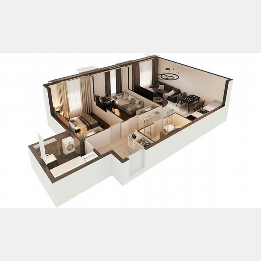 2-к. апартаменты, 60 м², 21/30 эт.