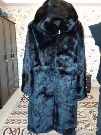 Шуба норковая с капюшоном