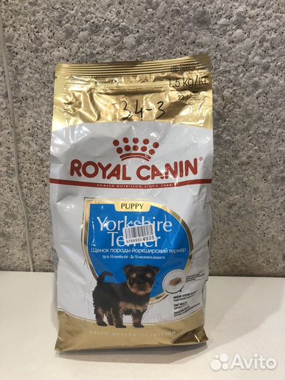 Корм Royal Canin для щенков Йорков