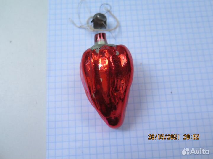 Елочная игрушка Перец Перчик Стекло СССР