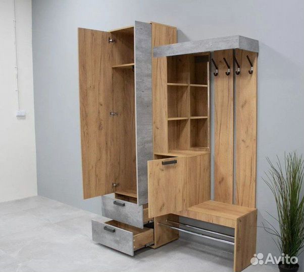 Прихожая Трамп Крафт/Бетон 150х217х37