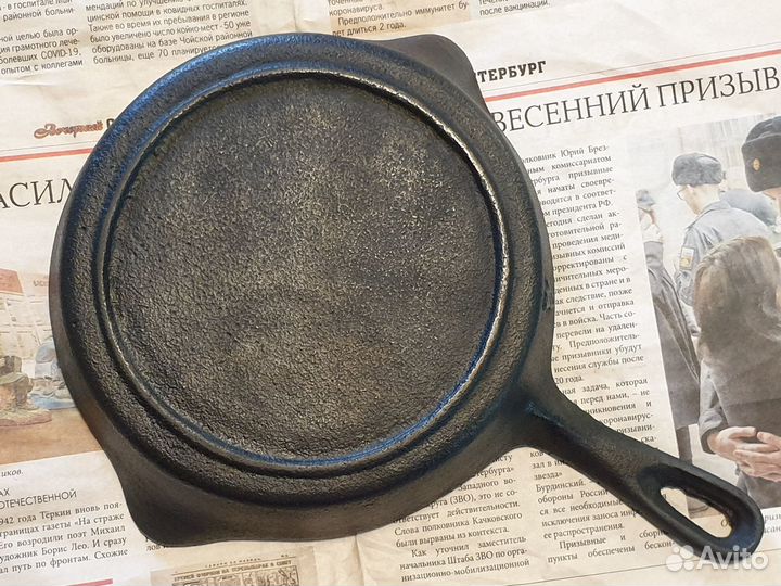 Чугунная сковорода 18 см. с ручкой Сделано в СССР