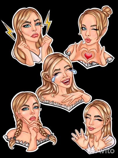 Иллюстрации, портреты, стикеры, аватарки