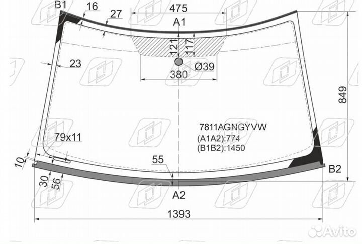 Стекло лобовое skoda fabia II 07-14 / roomster 06