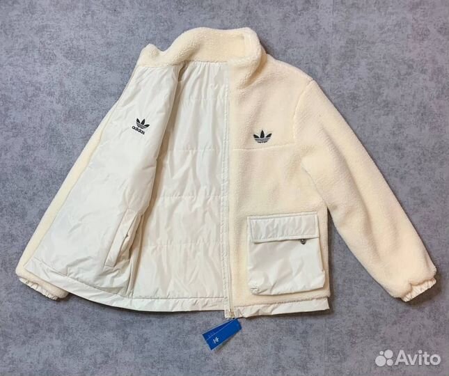 Куртка Adidas Плюшевая Двухсторонняя Размеры 48-52