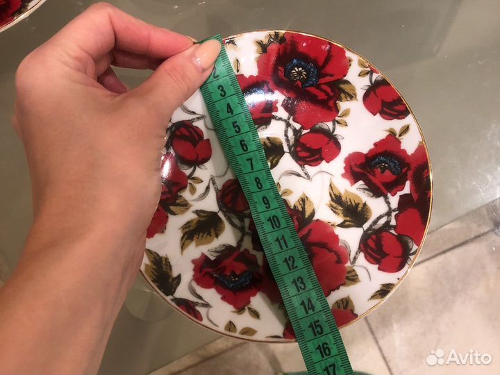 Чайный сервиз чайная пара маки на 6 персон