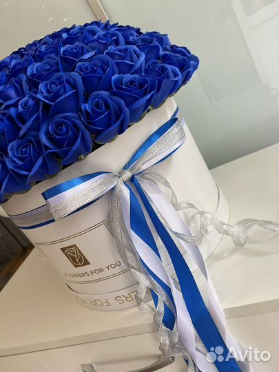 Синие мыльные розы 121, 101, 81, 71, 55, 51