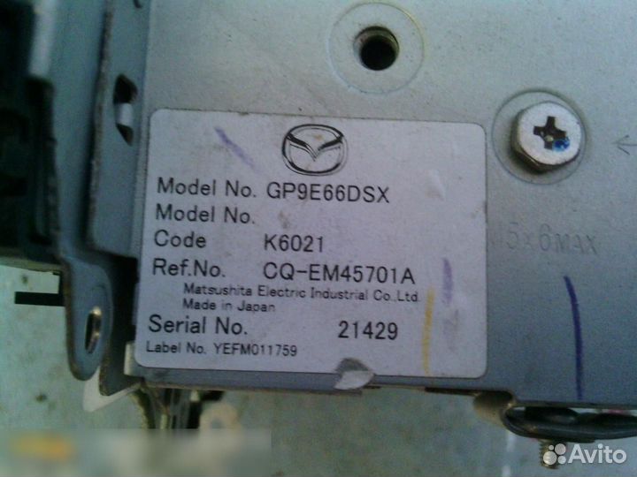 Магнитола Mazda Mazda 6 (GH) 2007-2012