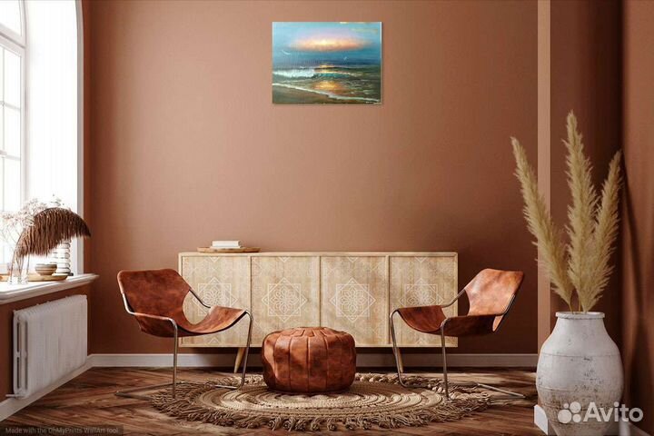 Картина с волной, масло,холст, 4050см