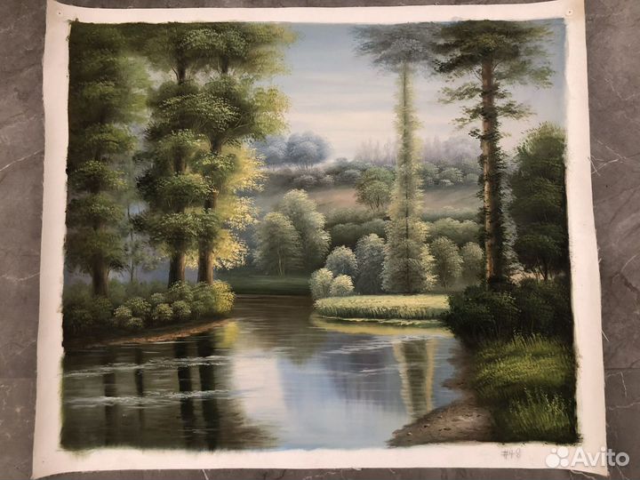 Картина маслом на холсте без рамы 68x58