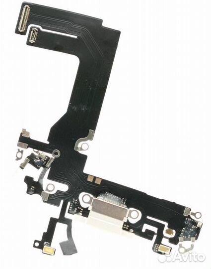 Шлейф iPhone 13 mini разъем зарядки/микрофон Белый