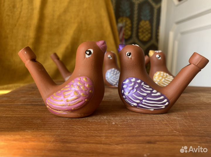 Птичка Свистулька водяная керамическая