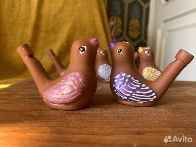 Птичка Свистулька водяная керамическая