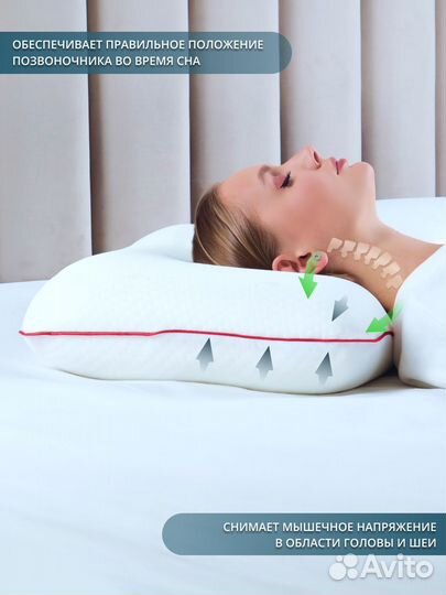 Анатомическая подушка для сна с эффектом памяти