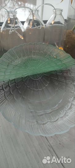 Тарелка ракушка десертные стекло