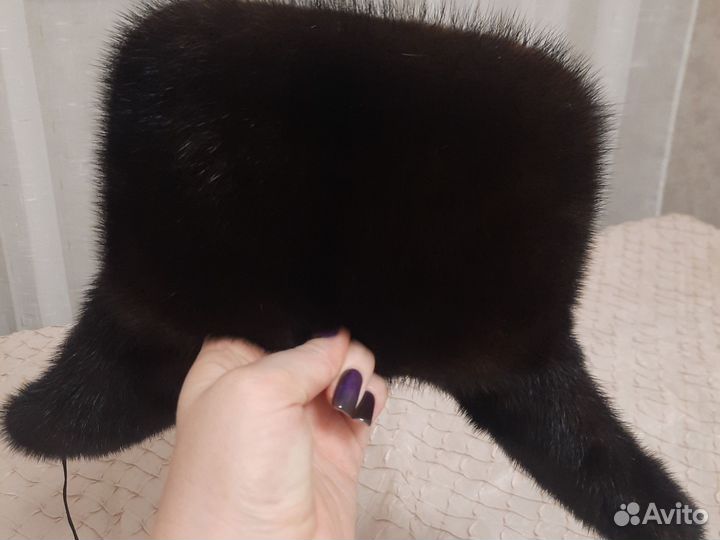 Шапка ушанка норковая