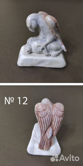 Статуэтка из кости Морж Собака Орел Куница