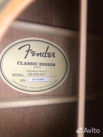 Гитара Fender cd-60s