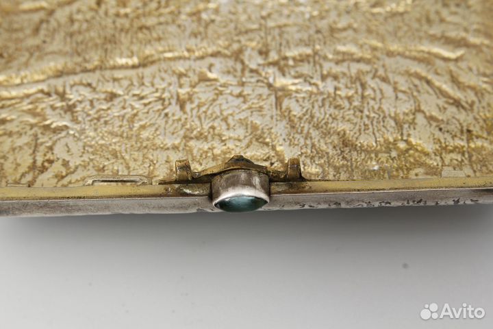 Редкий старинный серебряный портсигар Богатырь