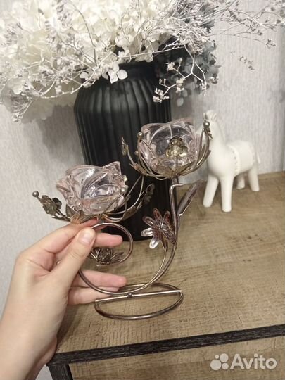 Подсвечник винтаж. Свечки в подарок