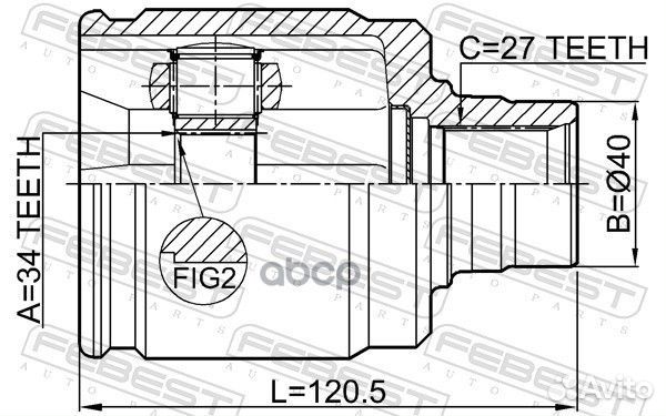 Шрус внутренний R 34x40x27 honda accord CL9 200