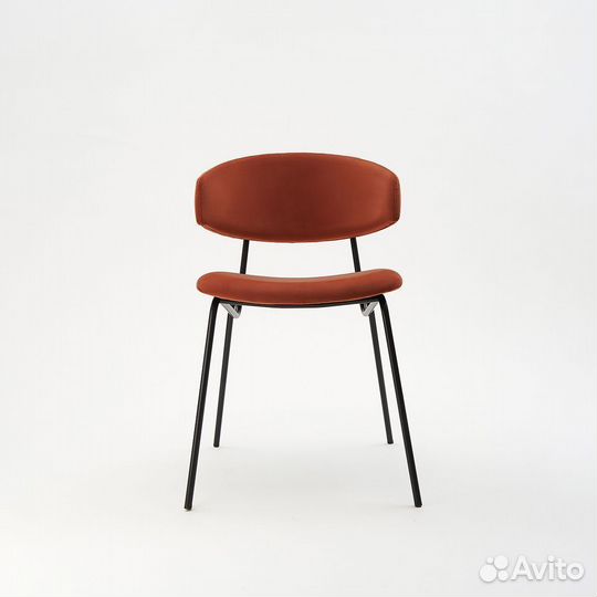 Стул FIT, микровелюр терракотовый, металл черный