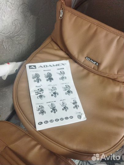Коляска Adamex Luciano в коже 2в1 (как новая)