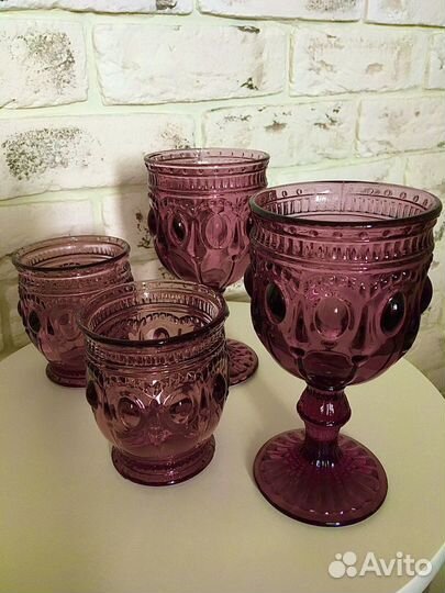 Бокалы и стаканы «Аметист» комплект (4 штуки)