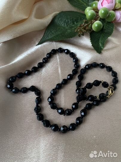 Бусы винтажные черные