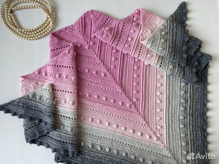 Бактус вязаный шаль шарф палантин косынка