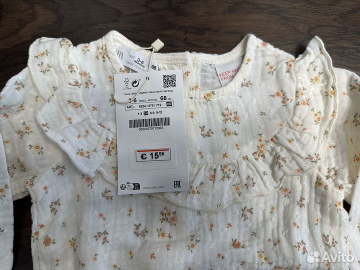 Новый Боди Zara 3-6 M